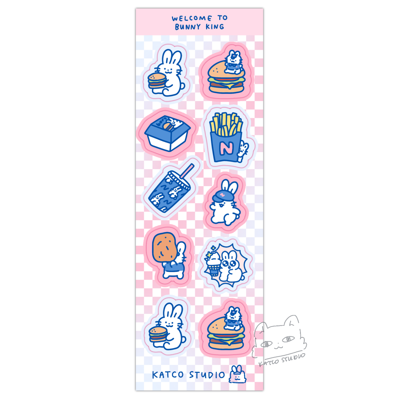 bunny king njz deco sticker sheet