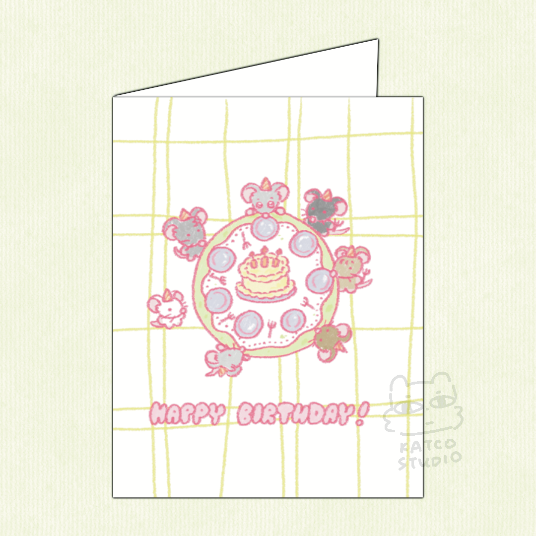 Rat Birthday Party Birthday Card