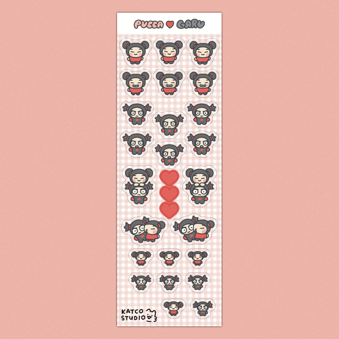 pucca x garu deco sticker sheet