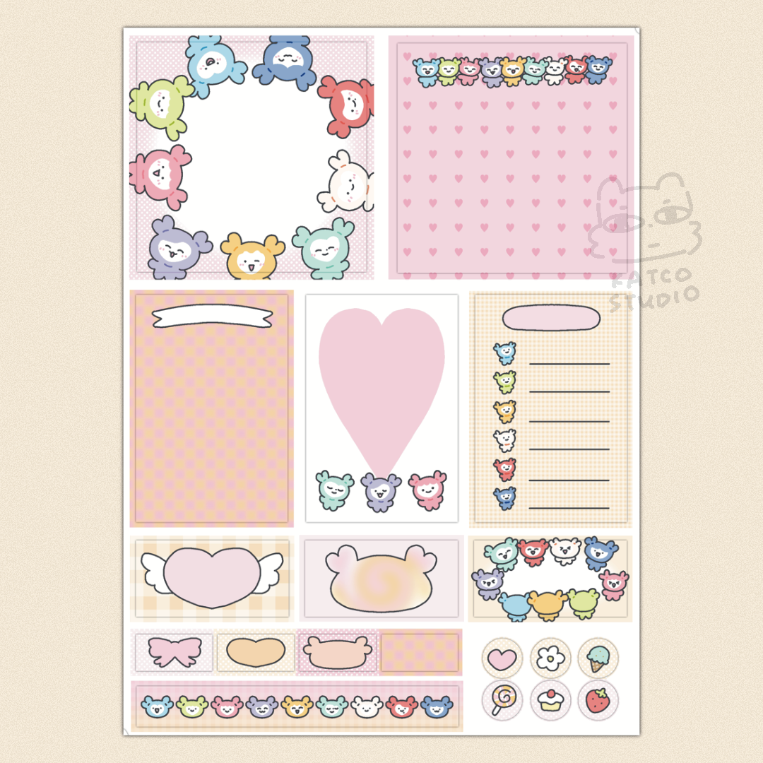 twice lovelys journaling sticker set