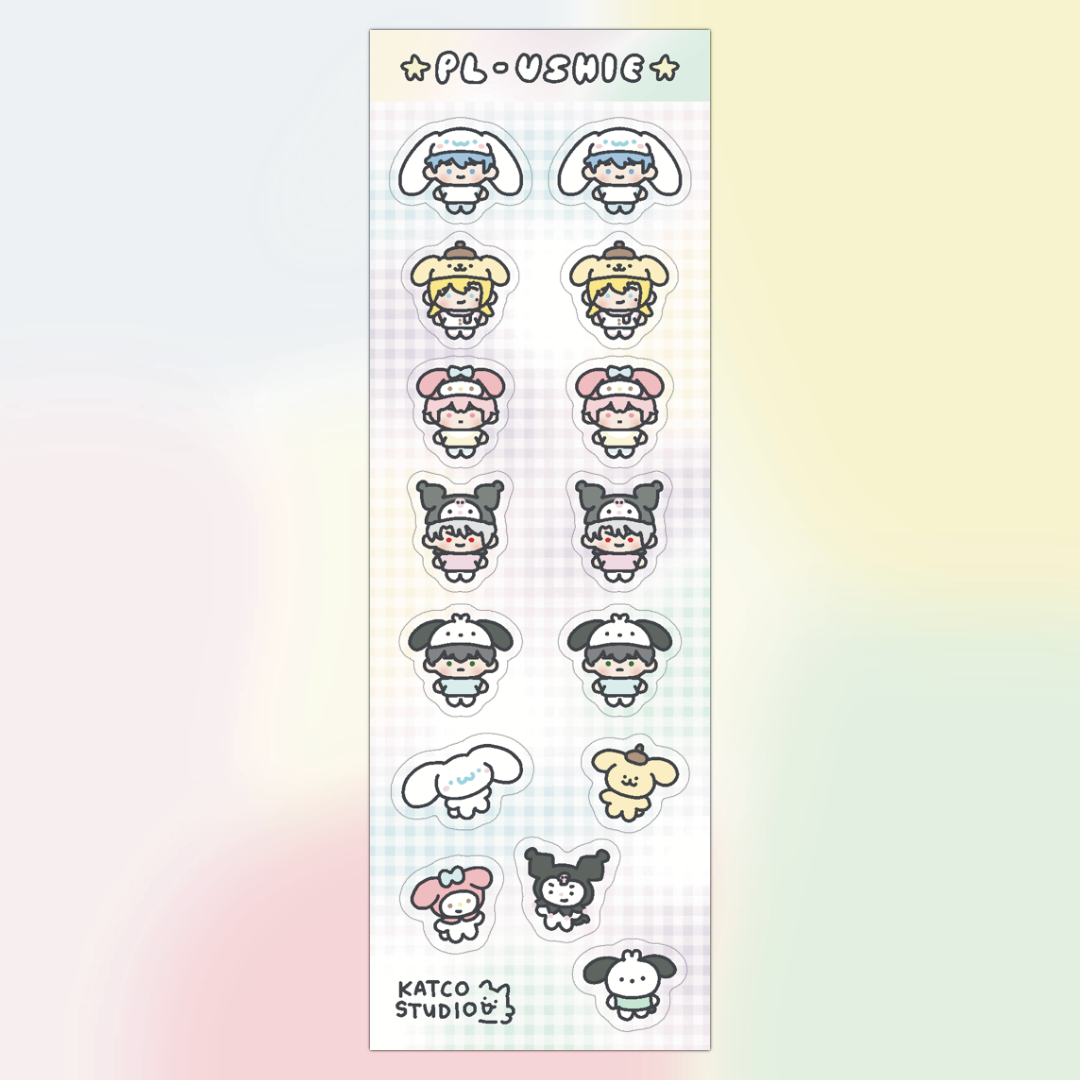 plave plbbuu plushies deco sticker sheet