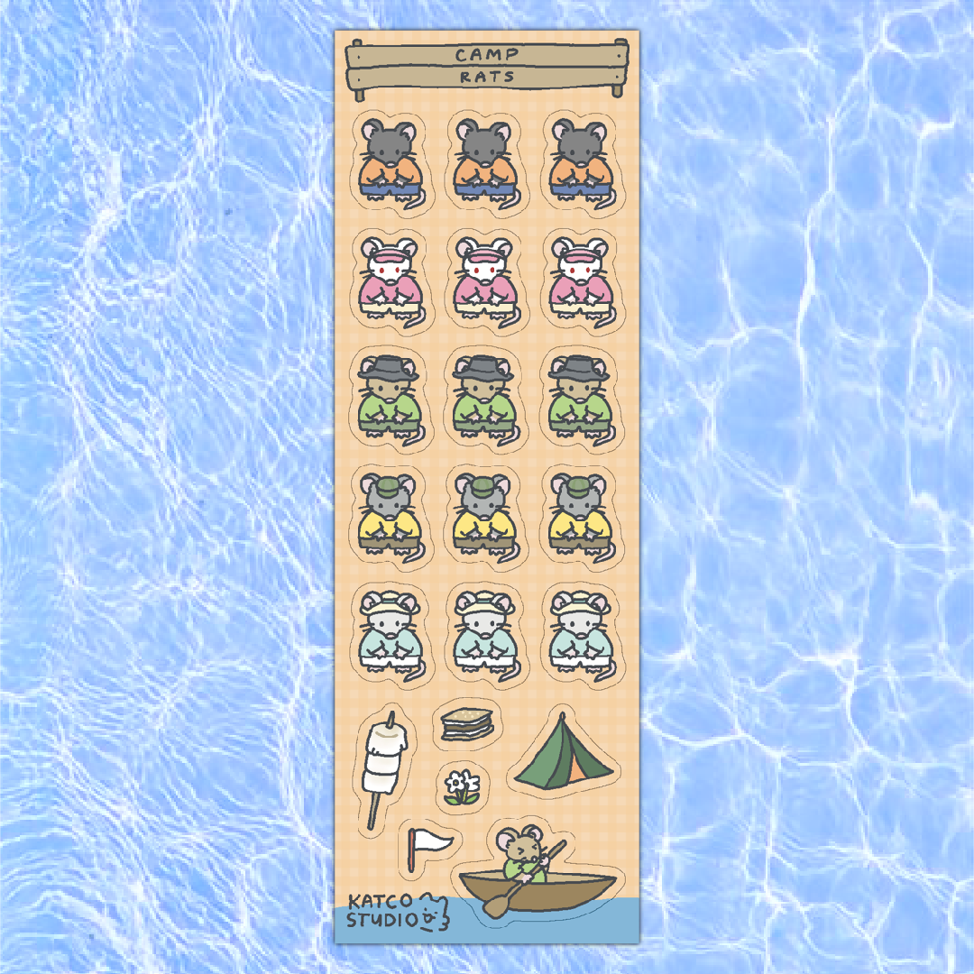 camp rats deco sticker sheet