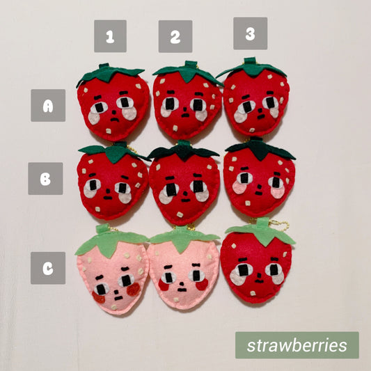 Strawberry - Judgemental Felt Keychains