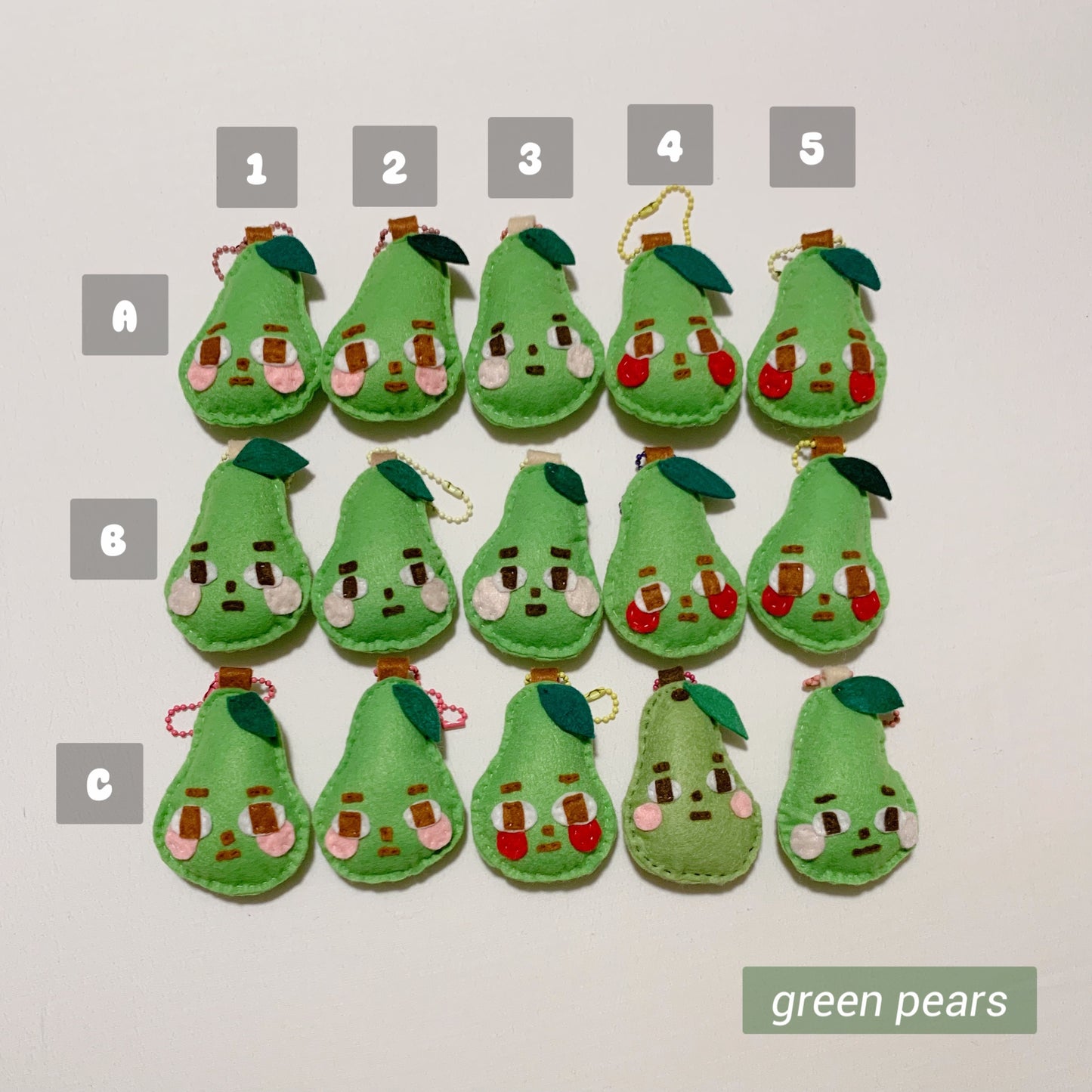 Pear - Judgemental Felt Keychains
