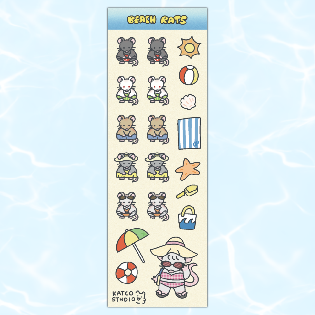 beach rats deco sticker sheet