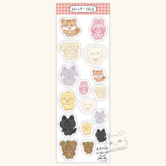 silly aniteez deco sticker sheet