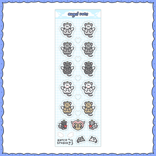 angel & devil rats deco sticker sheet