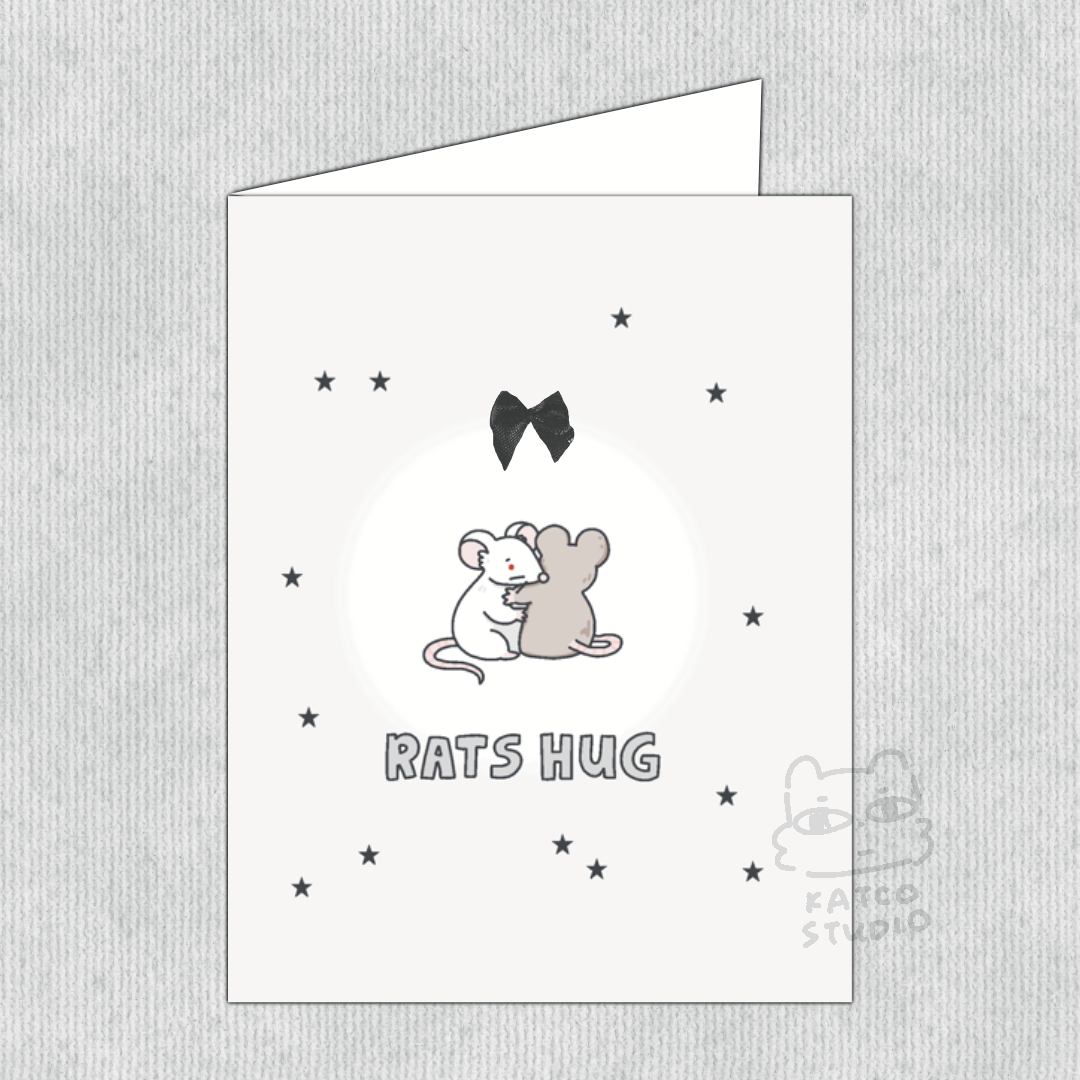 Rats Hug Greeting Card