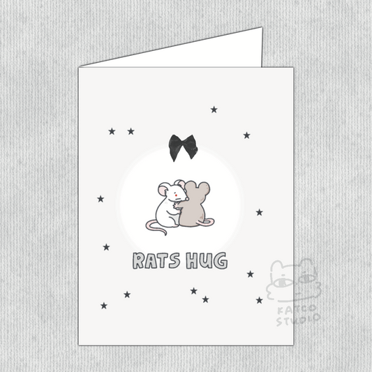 Rats Hug Greeting Card