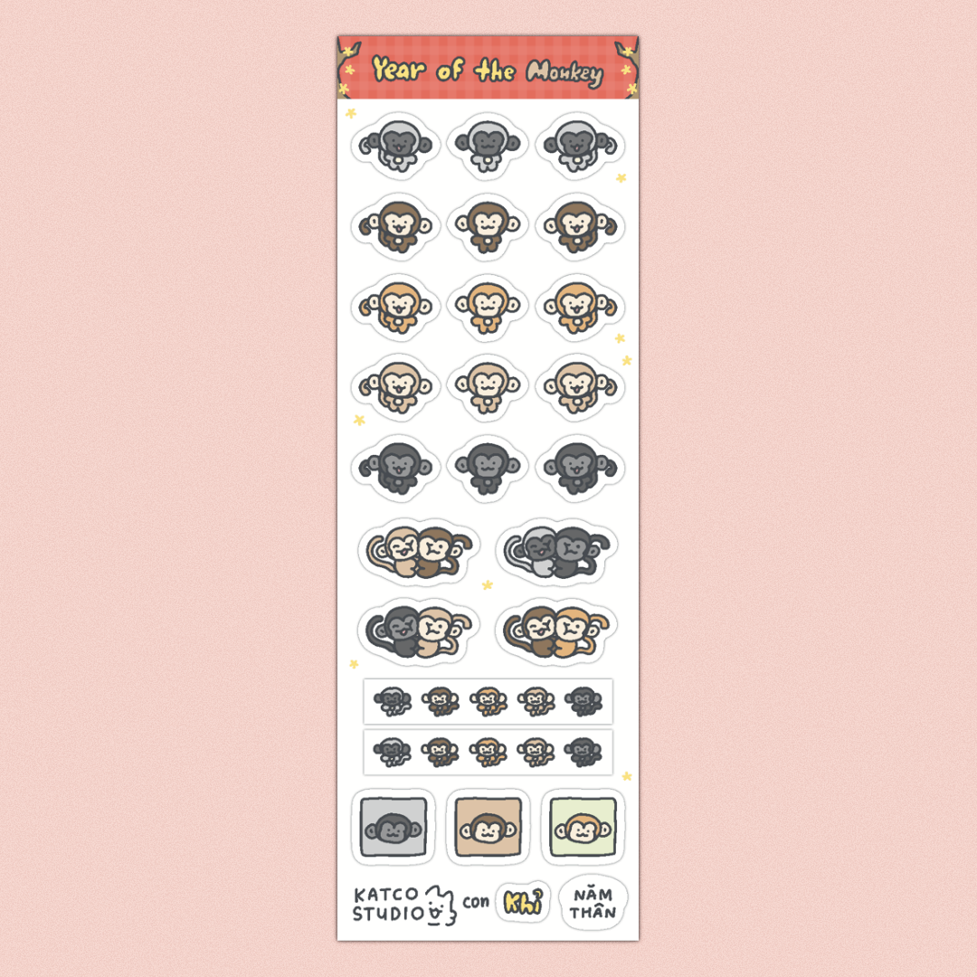 new years zodiac animals deco sticker sheet