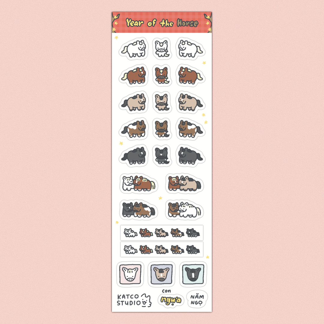 new years zodiac animals deco sticker sheet