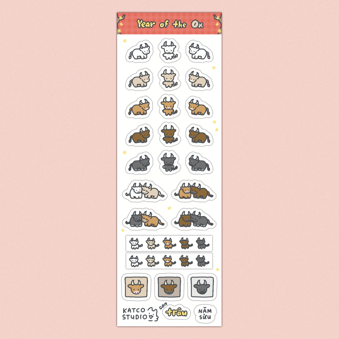 new years zodiac animals deco sticker sheet