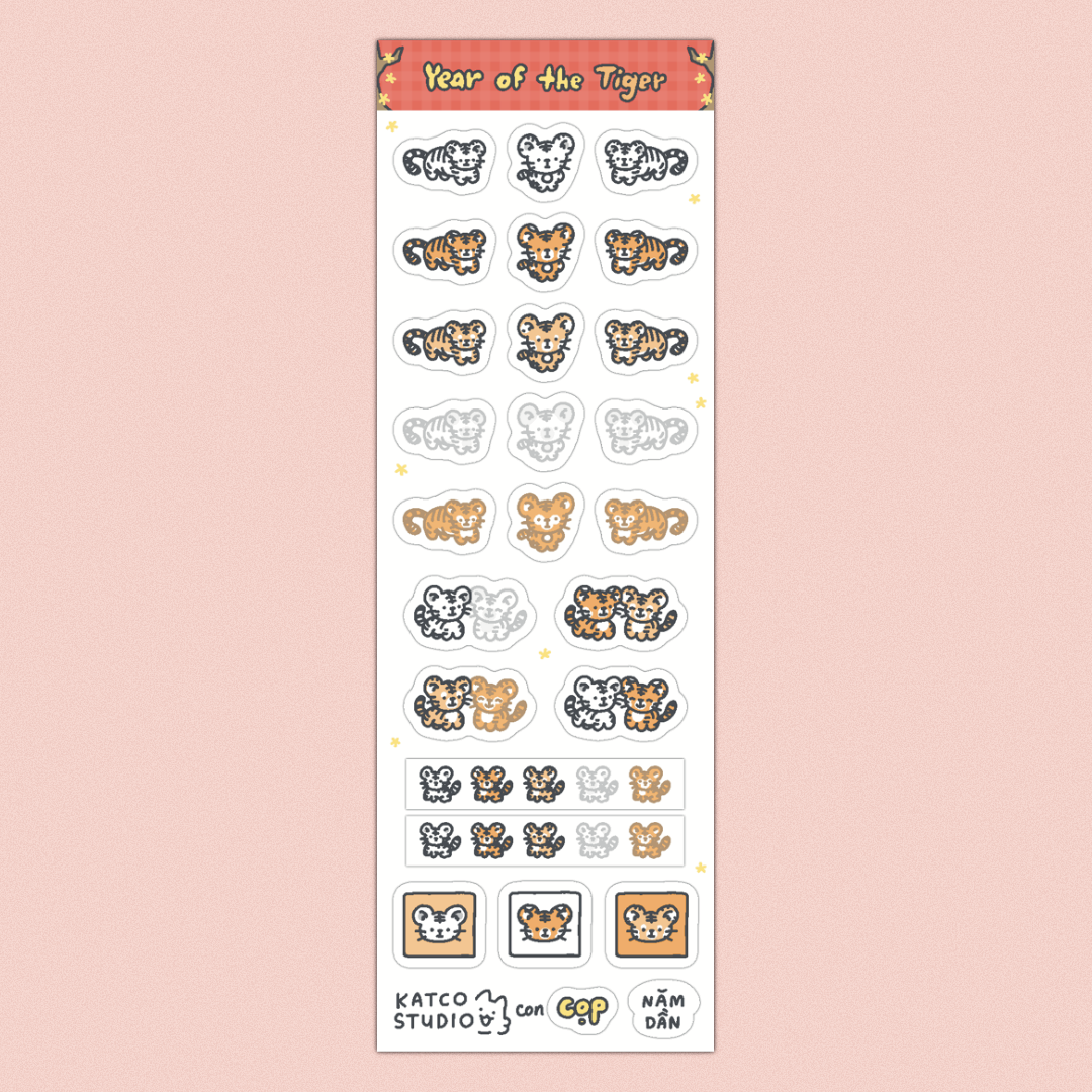new years zodiac animals deco sticker sheet