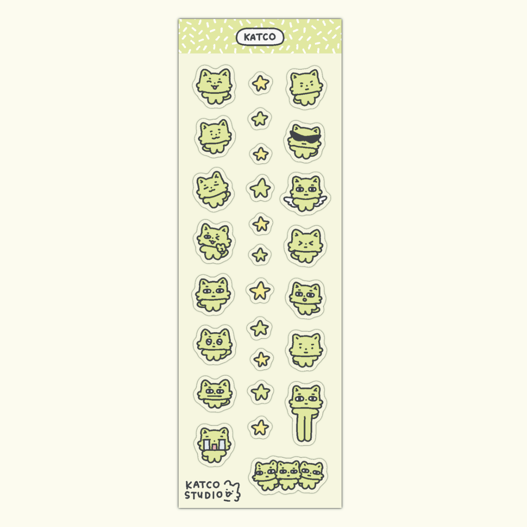 katco cats deco sticker sheet
