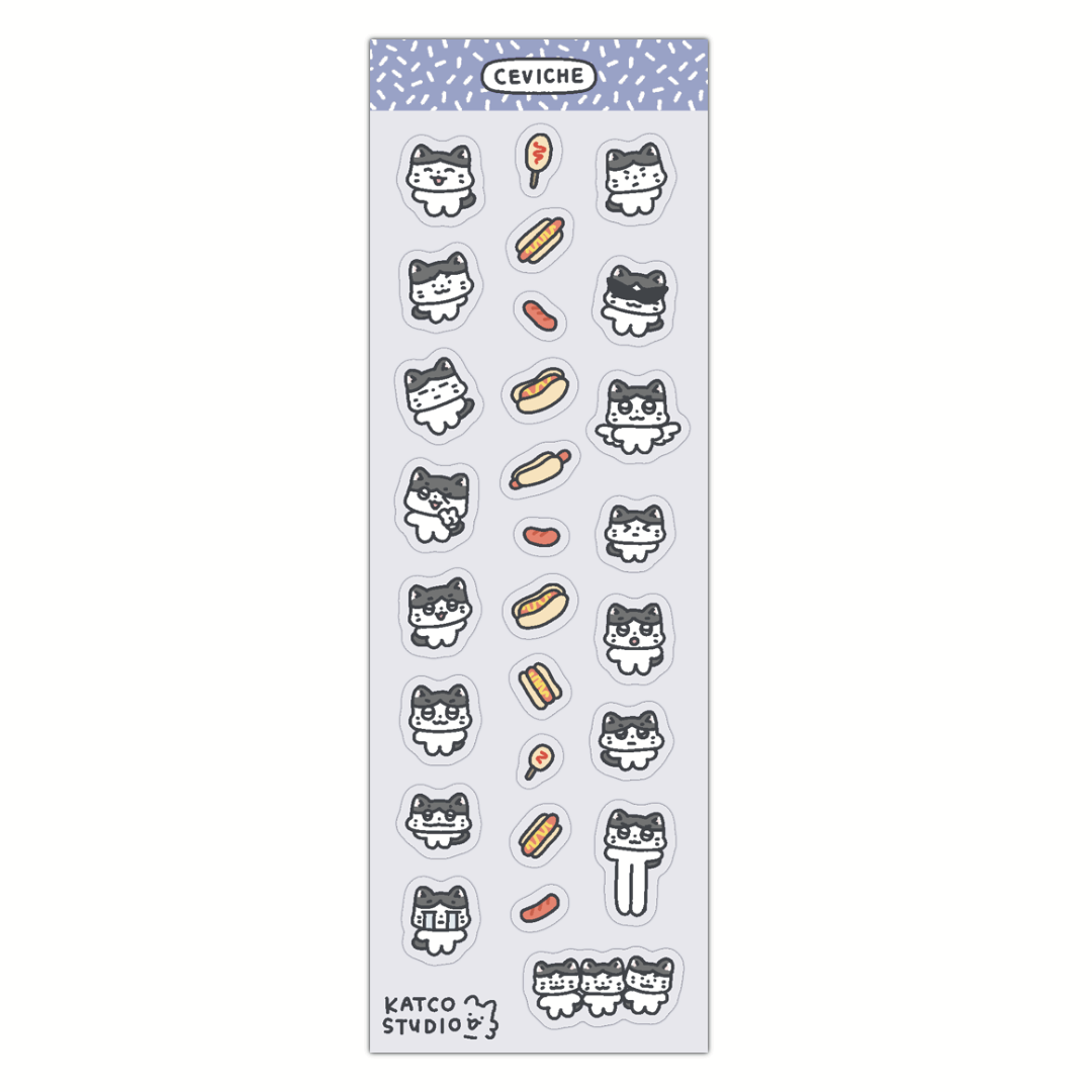 katco cats deco sticker sheet