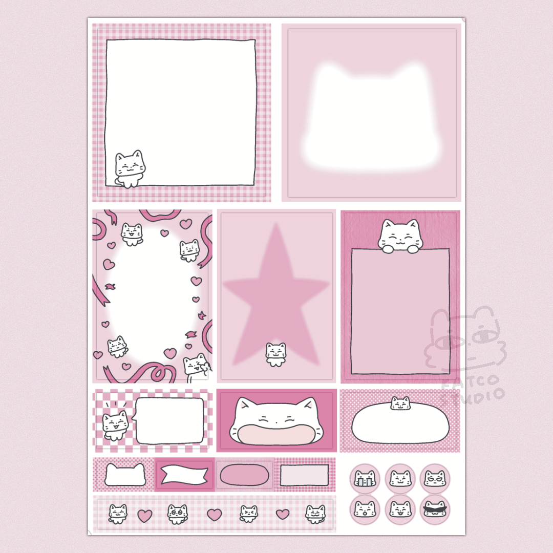 katco cats journaling sticker set
