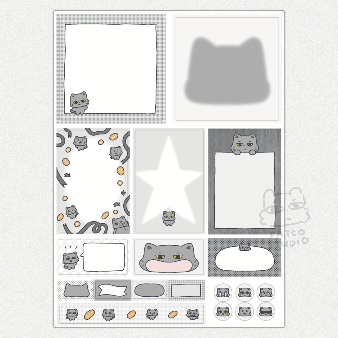 katco cats journaling sticker set
