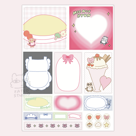 maid cafe journaling sticker set