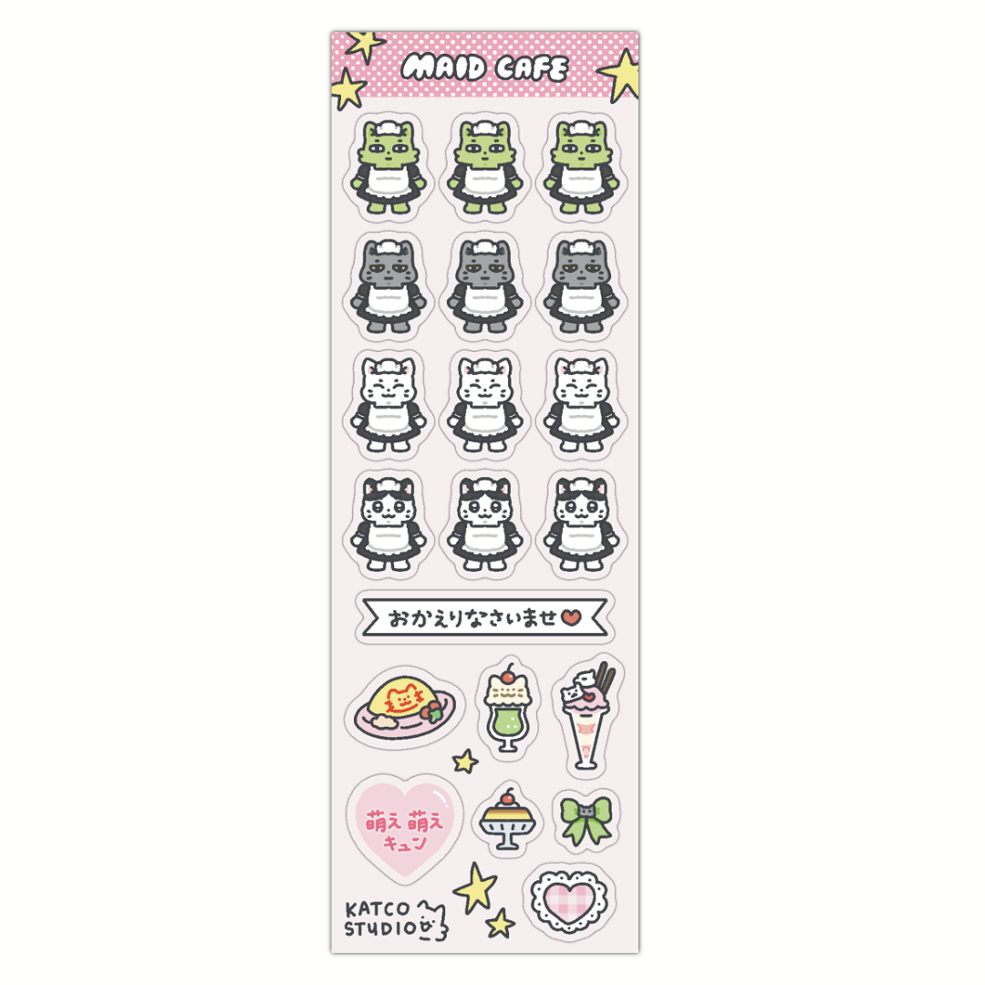 cat maids deco sticker sheet
