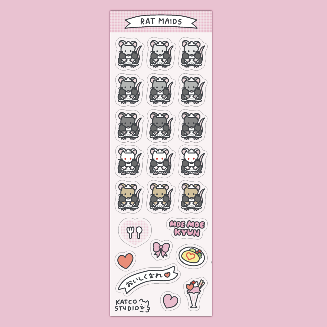 rat maids deco sticker sheet