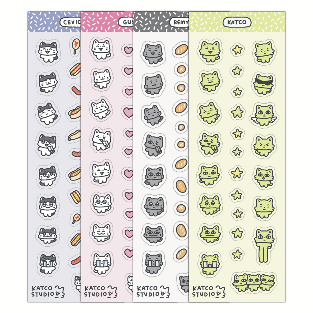 katco cats deco sticker sheet