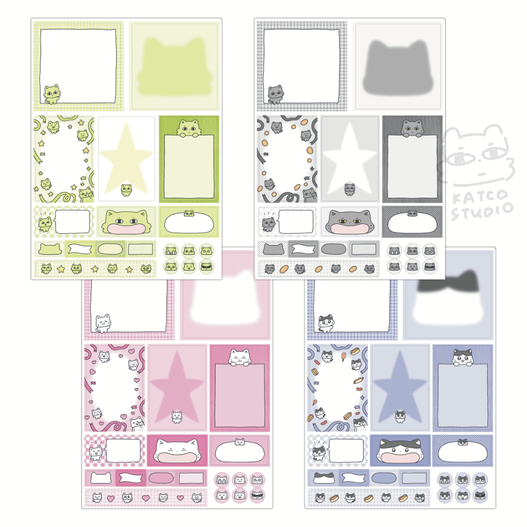 katco cats journaling sticker set