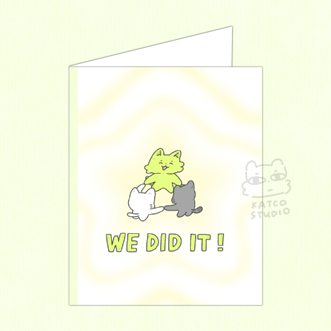 Katco Cats "We Did It" Greeting Card