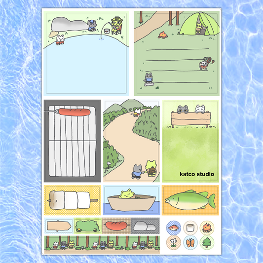 camping journaling sticker set