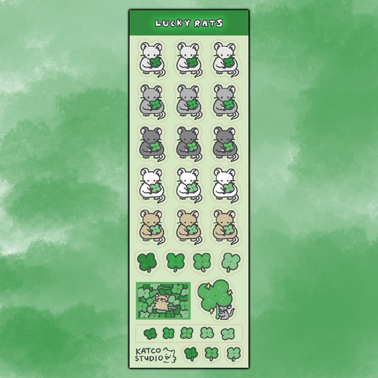 lucky rats deco sticker sheet