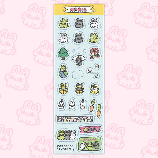 april bunnies deco sticker sheet
