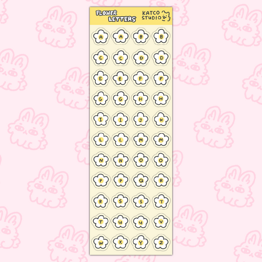 flower letters deco sticker sheet