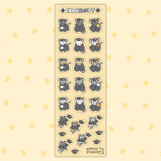grad rats deco sticker sheet