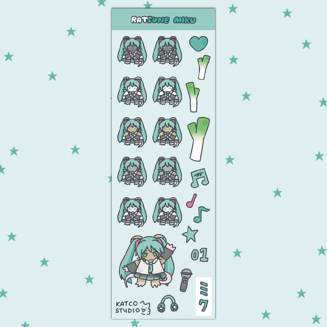 ratsune miku deco sticker sheet