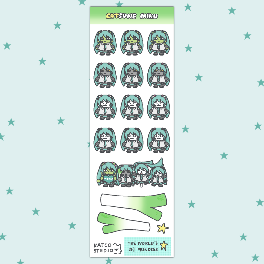 catsune miku deco sticker sheet