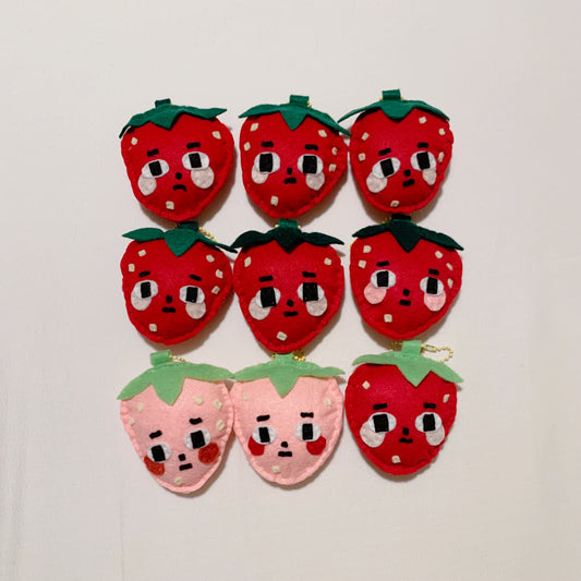 Strawberry - Judgemental Felt Keychains
